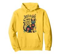 Just a Girl Who Loves Cats - Folk Art Style Kitty Sudadera con Capucha