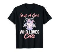 Just A Girl Who Loves Cats Pastel Goth Yami Kawaii Camiseta