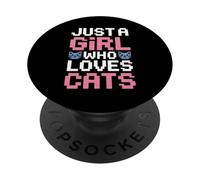 Just A Girl Who Loves Cats PopSockets PopGrip Adhesivo