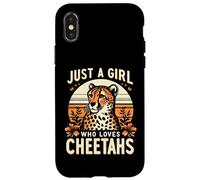 Just A Girl Who Loves Cheetahs Mujeres Cheetah Cat Lover Gift Carcasa para iPhone X/XS