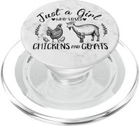 Just A Girl Who Loves Chicken & Cabras Pretty Cute Farming PopSockets PopGrip para MagSafe