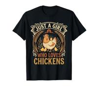 Just A Girl Who Loves Chickens Floral Farmhouse Barn Camiseta