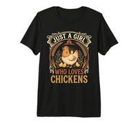 Just A Girl Who Loves Chickens Floral Farmhouse Barn Camiseta Premium