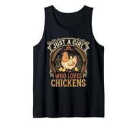 Just A Girl Who Loves Chickens Floral Farmhouse Barn Camiseta sin Mangas