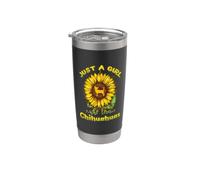 Just A Girl Who Loves Chihuahuas Dog Sunflower Chihuahua Vaso térmico de acero inoxidable de doble pared