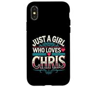 Just A Girl Who Loves Chris T-Shirt Cute Chris Carcasa para iPhone X/XS