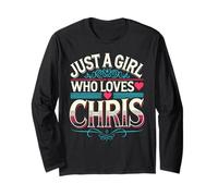 Just A Girl Who Loves Chris T-Shirt Cute Chris Manga Larga