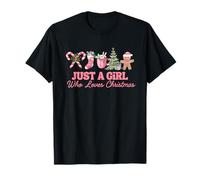 Just A Girl Who Loves Christmas Funny Family Matching Camiseta