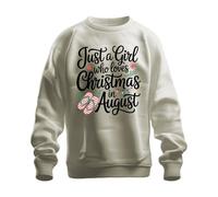 Just a Girl who Loves Christmas in August Summer flip flops Gift Unisex Sudadera, naturaleza, L