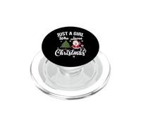 Just A Girl Who Loves Christmas Papá Noel PopSockets PopGrip para MagSafe