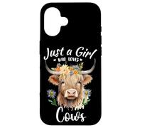 Just a Girl Who Loves Cows Highland Cows Mujer Dueño de Ganado Carcasa para iPhone 16