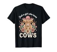 Just A Girl Who Loves Cows Highland Ganado Granja Animal Pet Camiseta