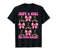 Just A Girl Who Loves Croquet Mom Madres Day Coquette Bow Camiseta