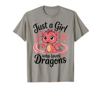 Just a Girl Who Loves Cute Pink Dragons Fantasy Lover Camiseta