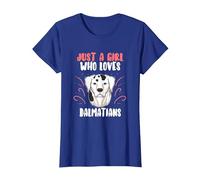 Just A Girl Who Loves Dalmatians Disfraz De Cachorro Perro Camiseta, Mujer, Azul Real, 3XL