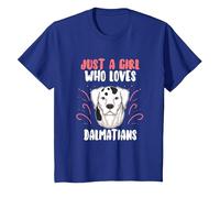Just A Girl Who Loves Dalmatians Disfraz De Cachorro Perro Camiseta, Niños, Azul Real, 6 años