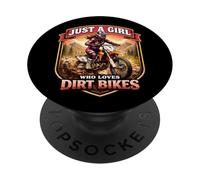 Just A Girl Who Loves Dirt Bikes Rider Motocross Motorbike PopSockets PopGrip Adhesivo