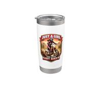Just A Girl Who Loves Dirt Bikes Rider Motocross Motorbike Vaso térmico de acero inoxidable de doble pared