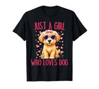 Just A Girl Who Loves Dog Funny Puppy Dog Lover Girls Camiseta