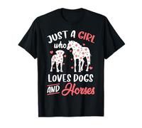 Just a Girl Who Loves Dogs and Horses Flores Mujeres Chicas Camiseta