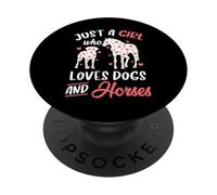 Just a Girl Who Loves Dogs and Horses Flores Mujeres Chicas PopSockets PopGrip Adhesivo