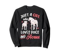 Just a Girl Who Loves Dogs and Horses Flores Mujeres Chicas Sudadera