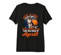 Just A Girl Who Loves Dogs Born In April Birthday Chihuahua Camiseta Premium