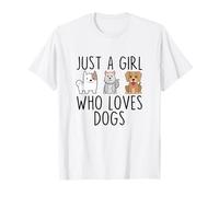 Just a Girl Who Loves Dogs Lindo Cachorro Divertido Perro Animal Camiseta