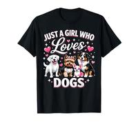 Just a Girl Who Loves Dogs Mujeres Amante de los Perros Mamá Propietaria Ropa Camiseta