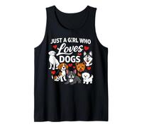 Just a Girl Who Loves Dogs Mujeres Amante de los Perros Mamá Propietaria Ropa Camiseta sin Mangas