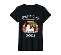 Just A Girl Who Loves Dogs - para Amantes de los Perros - Retro - Pekinés Camiseta