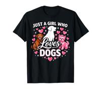 Just a Girl Who Loves Dogs Women Dog Lover Mom Owner Apparel Camiseta
