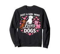 Just a Girl Who Loves Dogs Women Dog Lover Mom Owner Apparel Sudadera