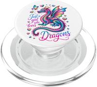 Just A Girl Who Loves Dragons Adorable Mariposa dragón Rosa PopSockets PopGrip para MagSafe