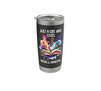 Just a Girl Who Loves Dragons and Books Fantasy Book Dragon Vaso térmico de acero inoxidable de doble pared