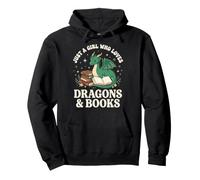 Just A Girl Who Loves Dragons and Books Lector De Fantasía Sudadera con Capucha