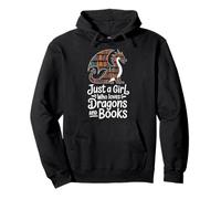 Just A Girl Who Loves Dragons And Books Lector De Fantasía Sudadera con Capucha