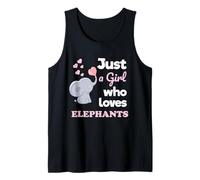 Just a Girl Who Loves Elephants Girls Elephant Lover Camiseta sin Mangas
