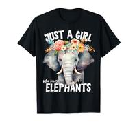 Just a Girl Who Loves Elephants Zoo Animal Outfits Mujer Camiseta