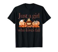 Just A Girl Who Loves Fall Pumpkin Spice Latte Cozy Vibes Camiseta