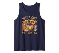 Just a Girl Who Loves Fall Season Autumn Design Hombres Mujeres Camiseta sin Mangas