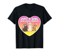Just A Girl Who Loves Ferrets Cute Owner Pet Lover Womens Camiseta
