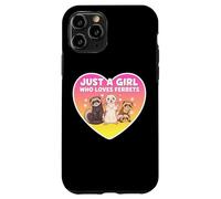 Just A Girl Who Loves Ferrets Cute Owner Pet Lover Womens Carcasa para iPhone 11 Pro
