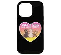 Just A Girl Who Loves Ferrets Cute Owner Pet Lover Womens Carcasa para iPhone 13 Pro