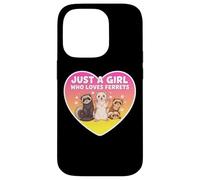 Just A Girl Who Loves Ferrets Cute Owner Pet Lover Womens Carcasa para iPhone 14 Pro