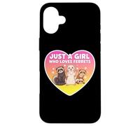 Just A Girl Who Loves Ferrets Cute Owner Pet Lover Womens Carcasa para iPhone 16 Plus