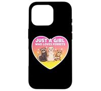 Just A Girl Who Loves Ferrets Cute Owner Pet Lover Womens Carcasa para iPhone 16 Pro