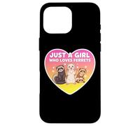 Just A Girl Who Loves Ferrets Cute Owner Pet Lover Womens Carcasa para iPhone 16 Pro MAX
