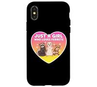 Just A Girl Who Loves Ferrets Cute Owner Pet Lover Womens Carcasa para iPhone X/XS