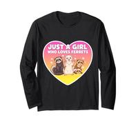 Just A Girl Who Loves Ferrets Cute Owner Pet Lover Womens Manga Larga